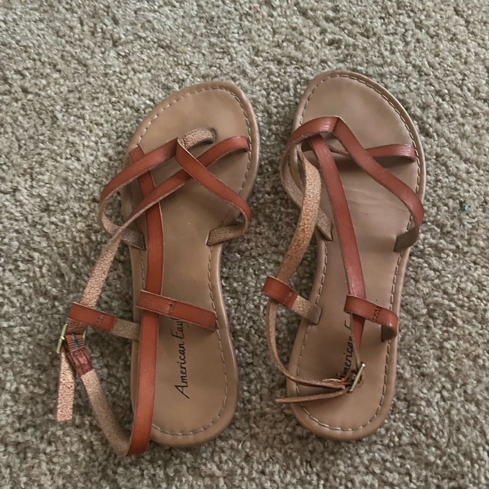 American Eagle Outfitters Brown Sandals with Bow Details